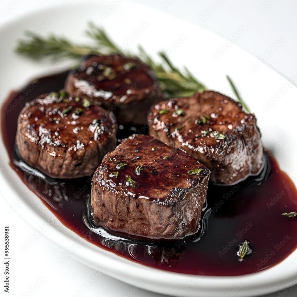 Elegant Steak Medallions with Red Wine Sauce Elegant Steak Medallions with Red Wine Sauce