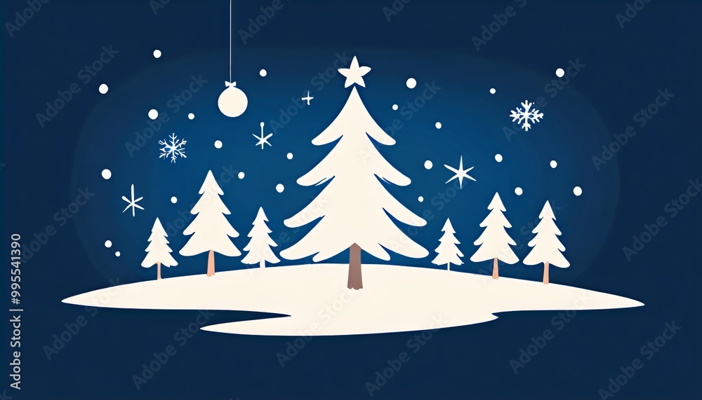Merry Christmas winter illustration simple minimalist Background Merry Christmas winter illustration simple minimalist Background