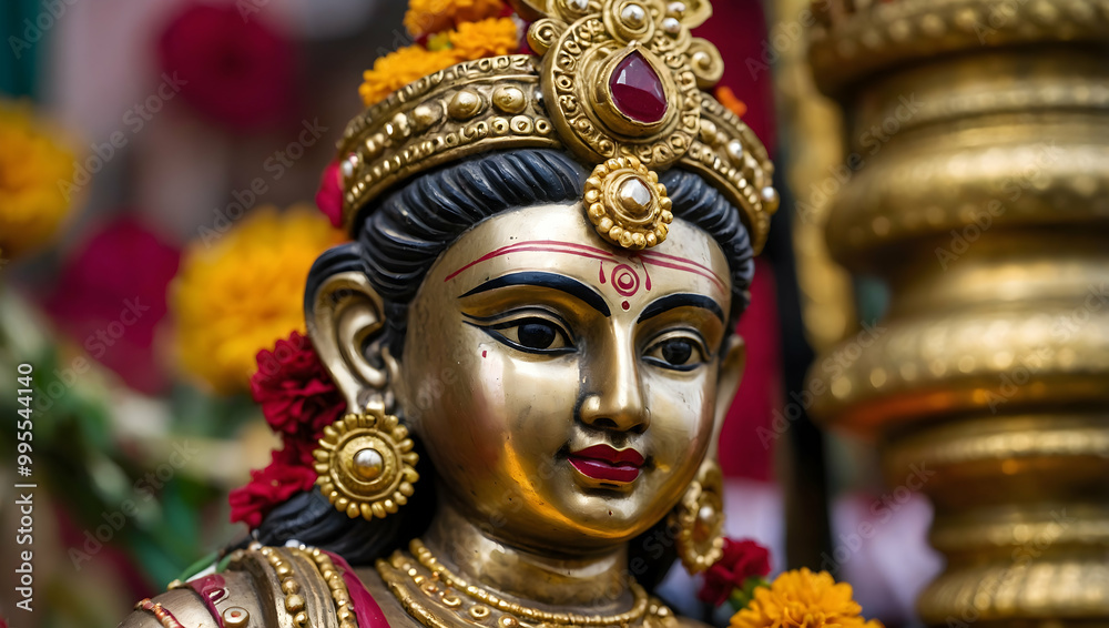 Golden Goddess Statue Close Up Golden Goddess Statue Close Up
