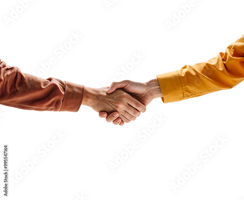 Two hands shaking on a transparent background
