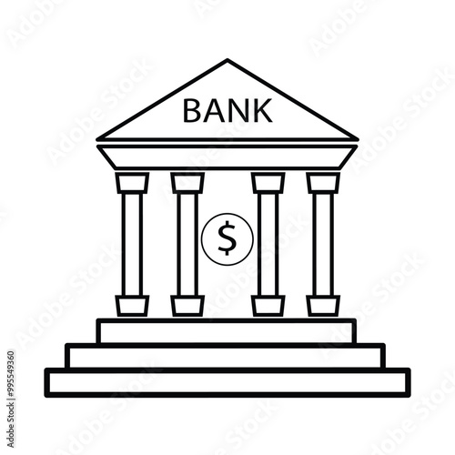 Bank icon in filled, thin line, outline and stroke style. Vector illustration of two colored and black bank vector icons designs can be used for mobile, ui, .