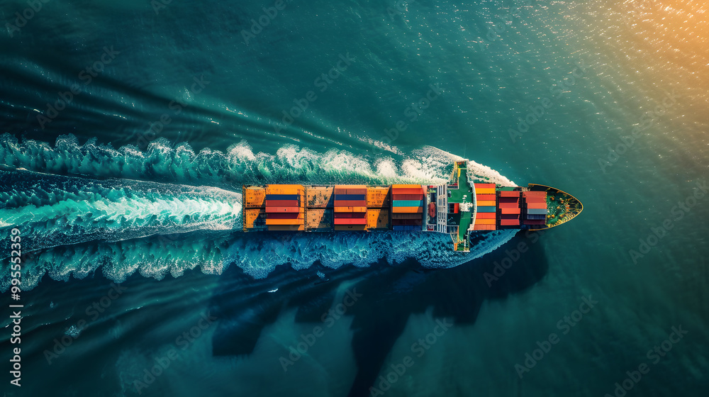 A large tanker ship transporting containers across the ocean. Neural network AI generated art A large tanker ship transporting containers across the ocean. Neural network AI generated art