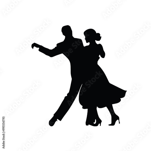 Romantic Latin Dance Silhouette Transparent Background