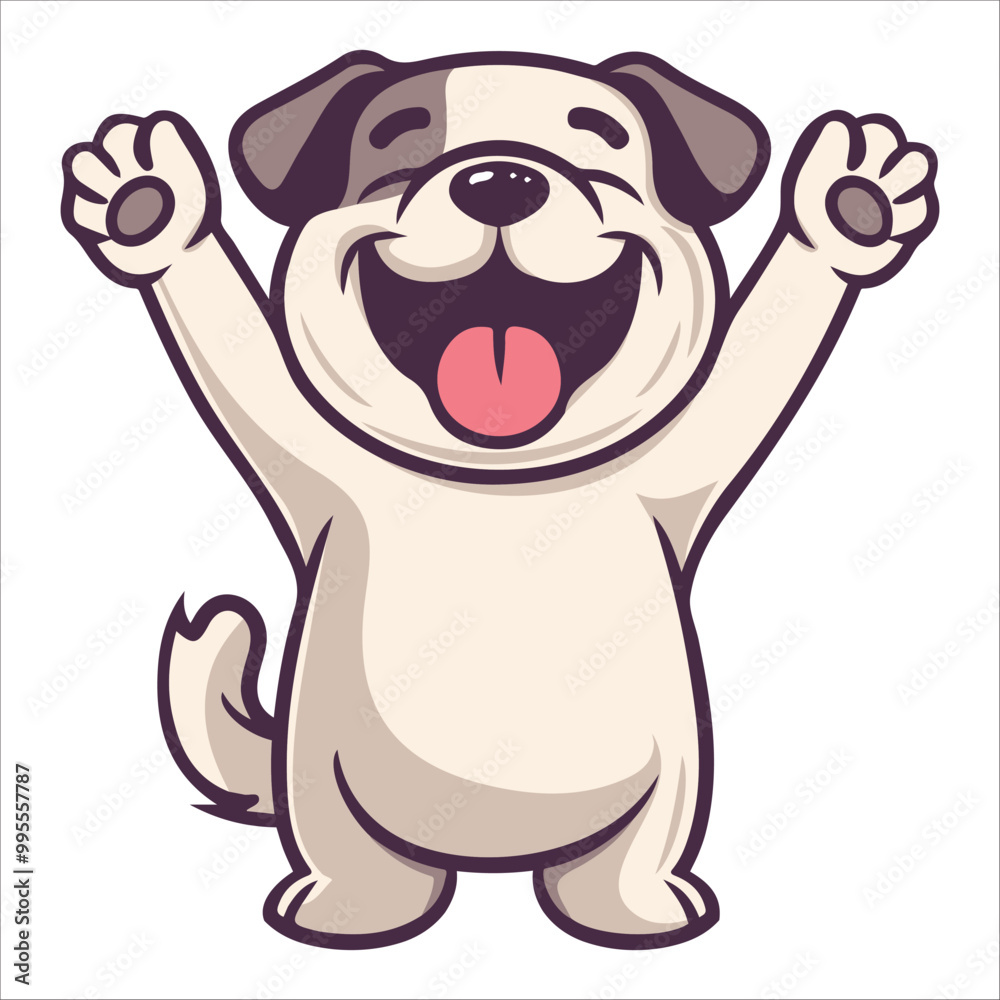Obraz premium An Anatolian Shepherd Dog dancing with joy and confidence, Dog Cartoon isolated vector illustration 