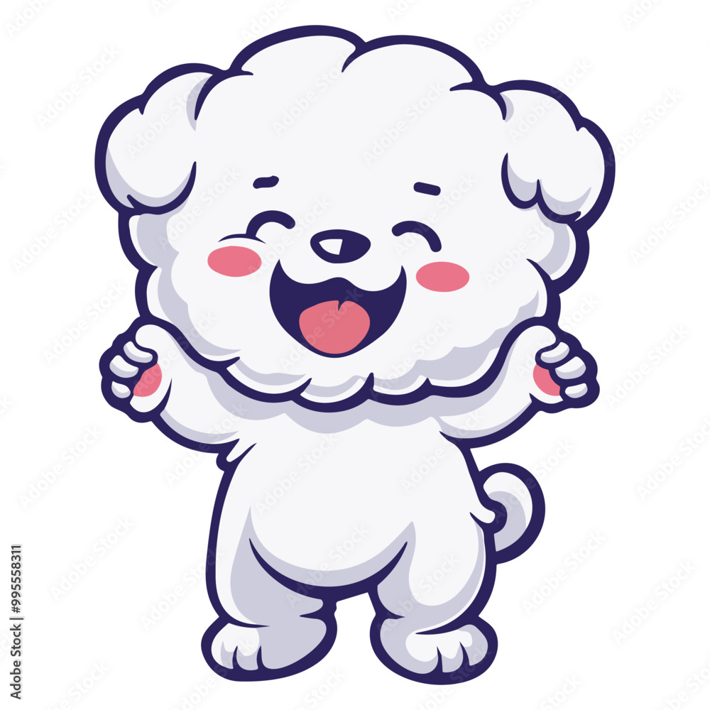 A Bichon Frise Dog dancing with joy and confidence, Dog Cartoon isolated vector illustration
A Bichon Frise Dog dancing with joy and confidence, Dog Cartoon isolated vector illustration