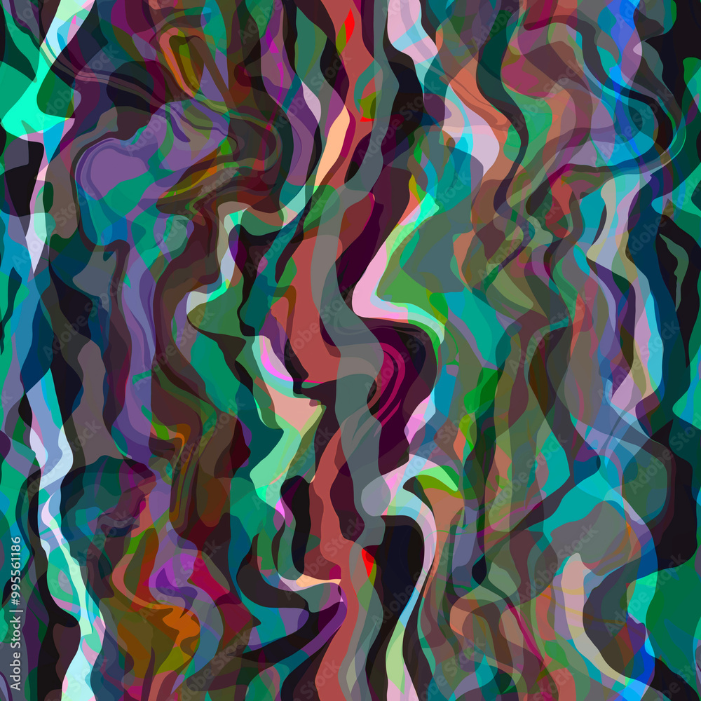 Bright multicolor abstract mosaic geometric layered marbled pattern Dynamic curved wavy vertical lines Bright multicolor abstract mosaic geometric layered marbled pattern Dynamic curved wavy vertical lines