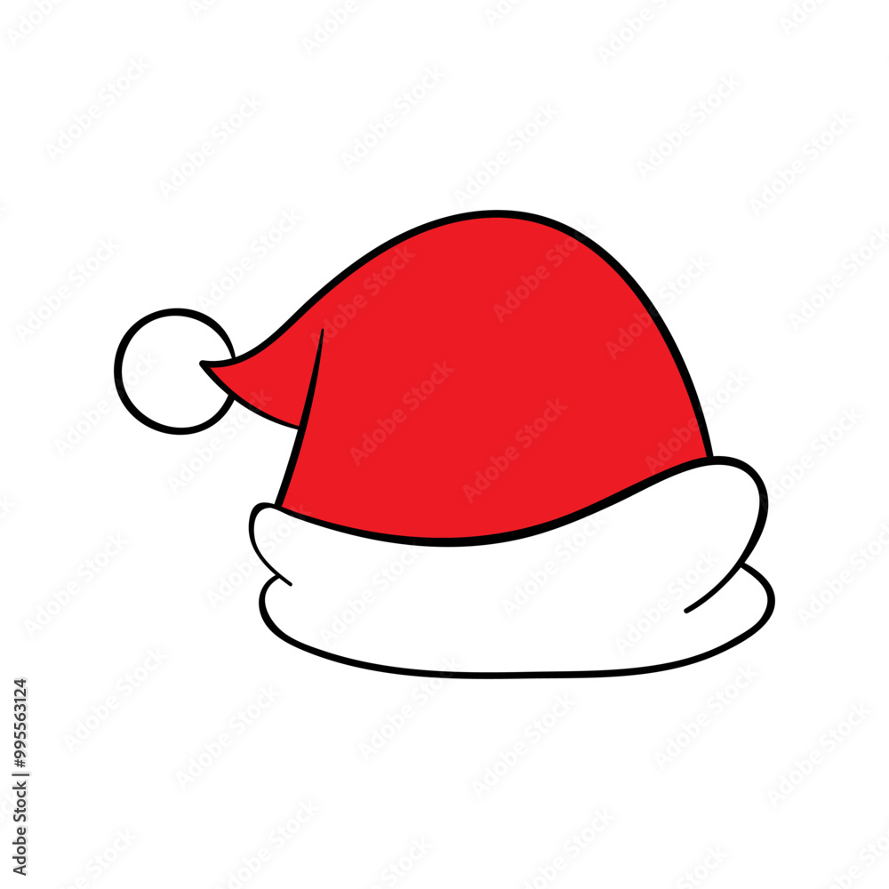 Santa hat icon vector. Christmas illustration sign. new Year symbol.