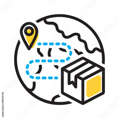 Vector multicolor icon for Shipping