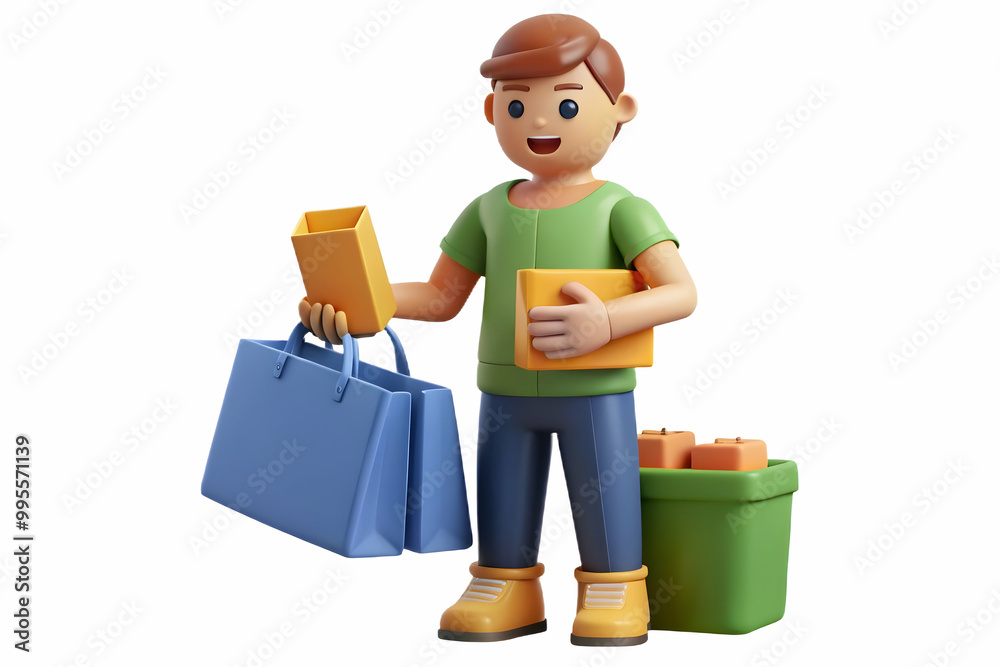 3D Candid Shopper Cashing Out at Clearance Sale - Authentic Retail Payment Scene in Studio Quality Icon for Marketing Campaigns 3D Candid Shopper Cashing Out at Clearance Sale - Authentic Retail Payment Scene in Studio Quality Icon for Marketing Campaigns