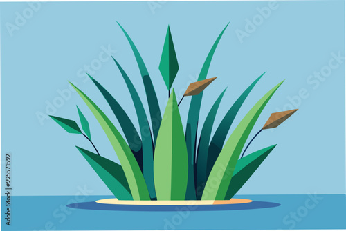 Nice water Vallisneria plant vector art illustration photo