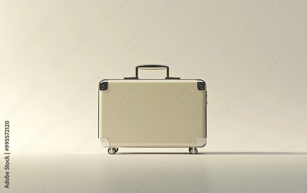 A sleek, modern suitcase stands upright on a smooth surface, ready for travel or storage. A sleek, modern suitcase stands upright on a smooth surface, ready for travel or storage.