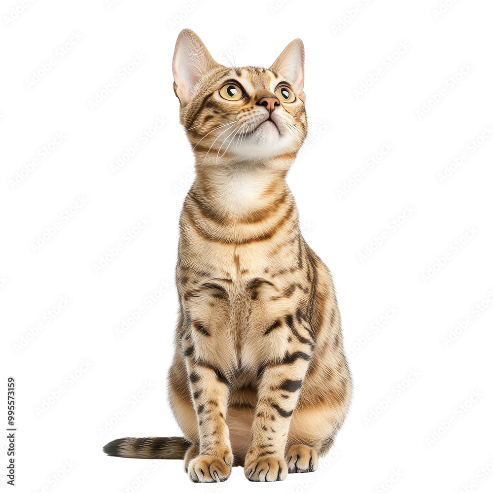 Obraz premium Bengal cat looking up