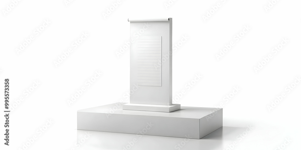 Sleek Flat Podium Design with Retail Receipt and Price Tag - Perfect for Business Marketing Sales Content in Clean Vector Style Sleek Flat Podium Design with Retail Receipt and Price Tag - Perfect for Business Marketing Sales Content in Clean Vector Style