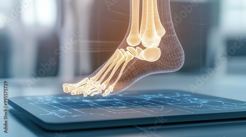 Hightech ankle implant with selfadjusting alignment sensors for balance improvement, orthopedic health, medical innovation photo