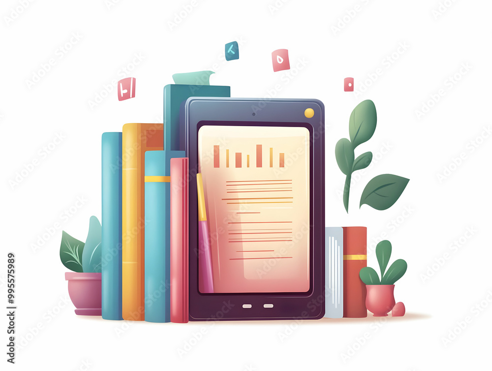 Flat E-Book Reader Design with Bhai Dooj Holographic Icons - Minimalist Vector Illustration for Modern Business Use Flat E-Book Reader Design with Bhai Dooj Holographic Icons - Minimalist Vector Illustration for Modern Business Use