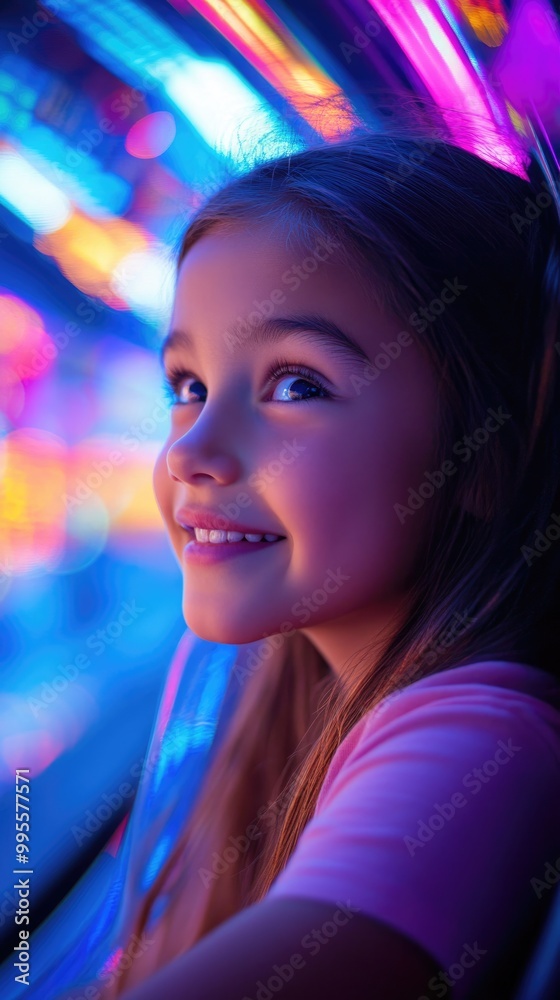 Naklejka premium Thrill ride: kid's adrenaline rush, exhilaration and excitement of childhood adventures, youthful energy meets heart-pounding moments in a world full of endless possibilities and daring feats