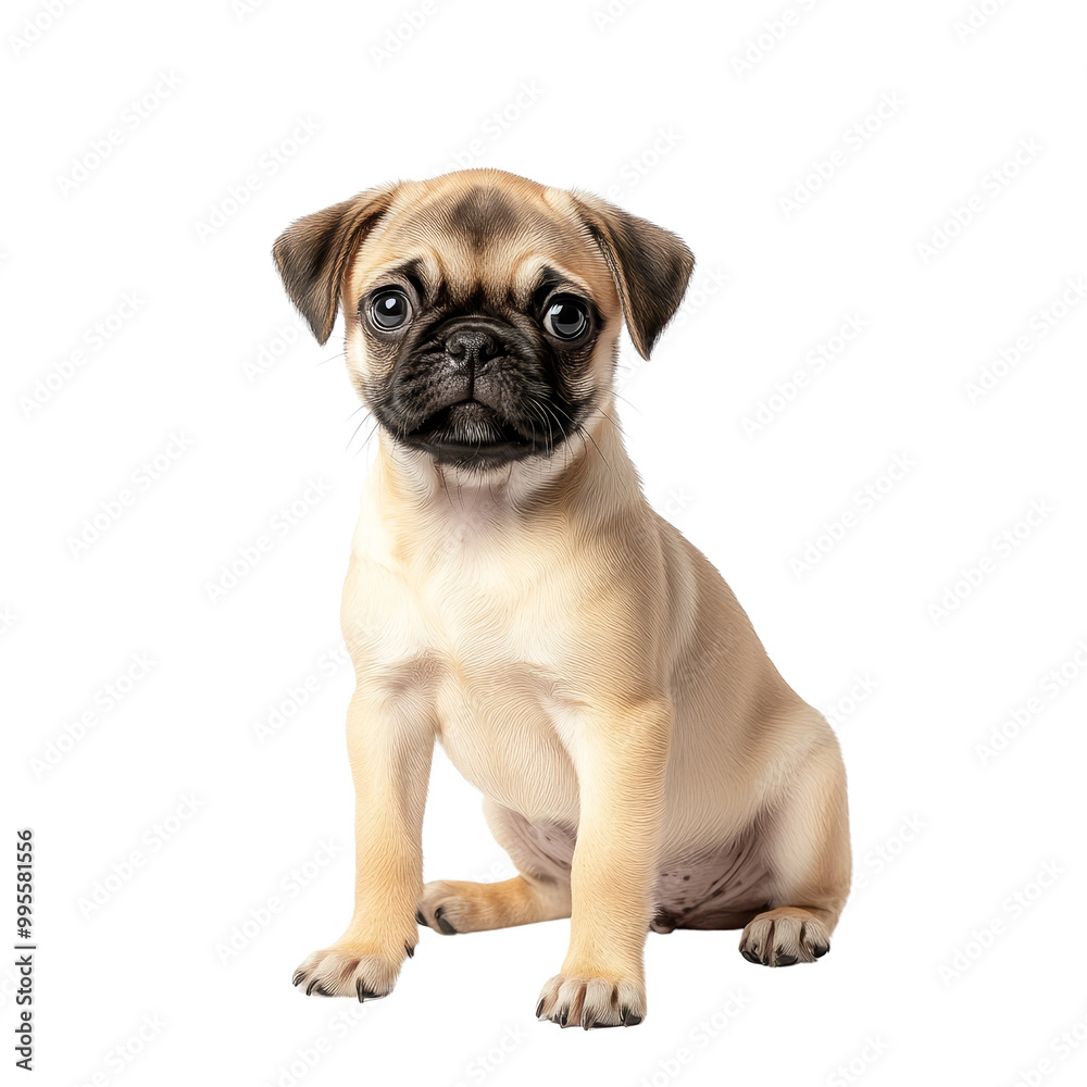 Cute Pug Puppy Sitting Cute Pug Puppy Sitting