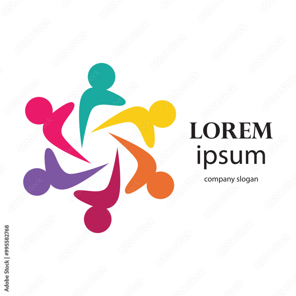rotating successful people community logo design rotating successful people community logo design
