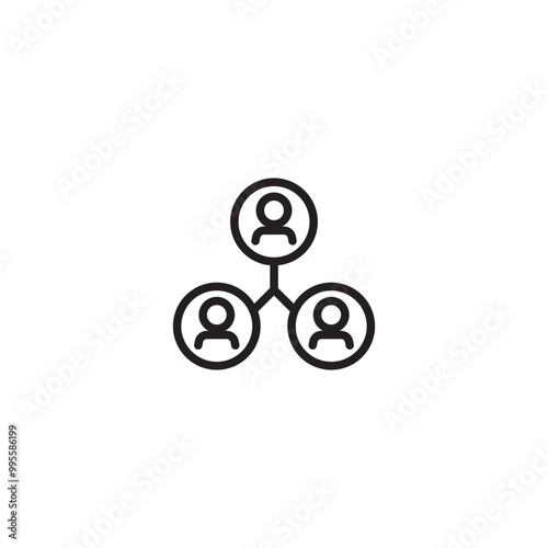 Free Download Group icon. Group of people icon. Connected people. Collaboration icon. Three people icon. - GFXLoad