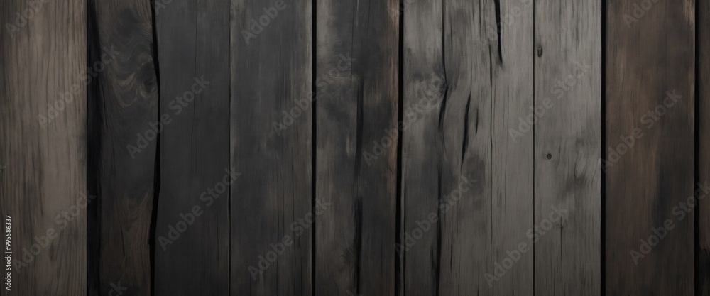 Naklejka premium Old Grungy Gray and Dark Brown Rustic Wood Texture Background