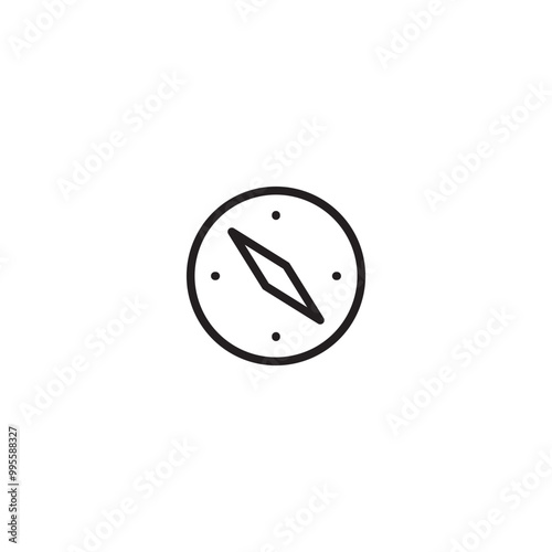 Compass icon. Navigation icon. Minimalist compass illustration. Clean vector compass icon.