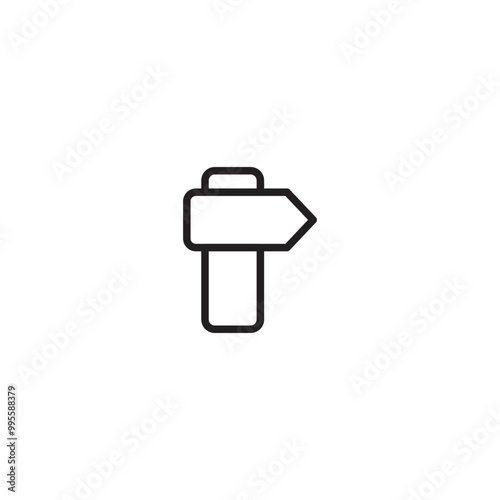 Hammer icon. Claw hammer icon. Minimalist hammer line icon.