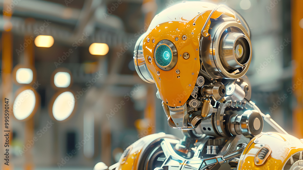 Portrait of an android robot, concept of technical support. Neural network AI generated art Portrait of an android robot, concept of technical support. Neural network AI generated art