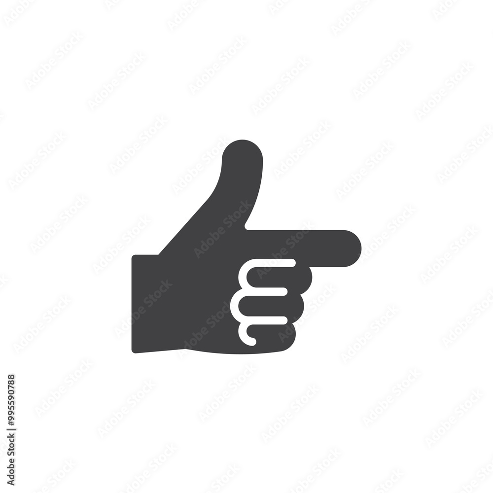 Hand making a finger gun gesture vector icon Hand making a finger gun gesture vector icon