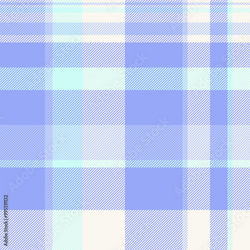 Customizable check vector background, fade textile plaid fabric. Easter texture pattern seamless tartan in blue and light colors.