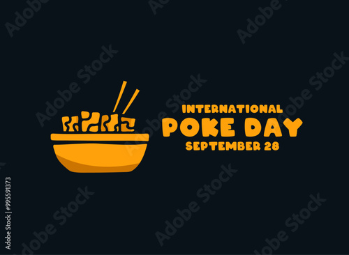 International Poke Day. September 28. Flat design vector.