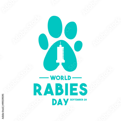 World Rabies Day. September 28. White background.