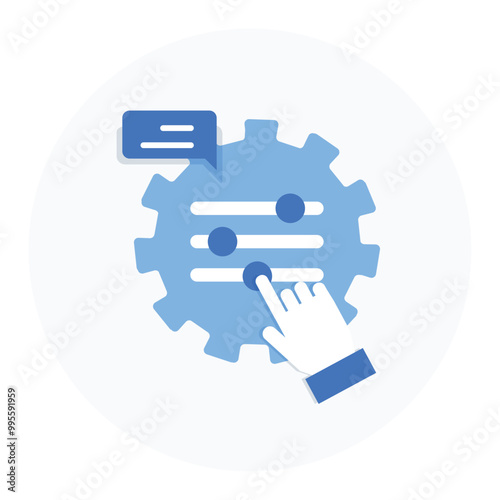 Parameter Adjustment Icon. Representing AI Tuning. System Configuration. Input Parameter Optimization. Model Fine-Tuning. Vector Editable icon.