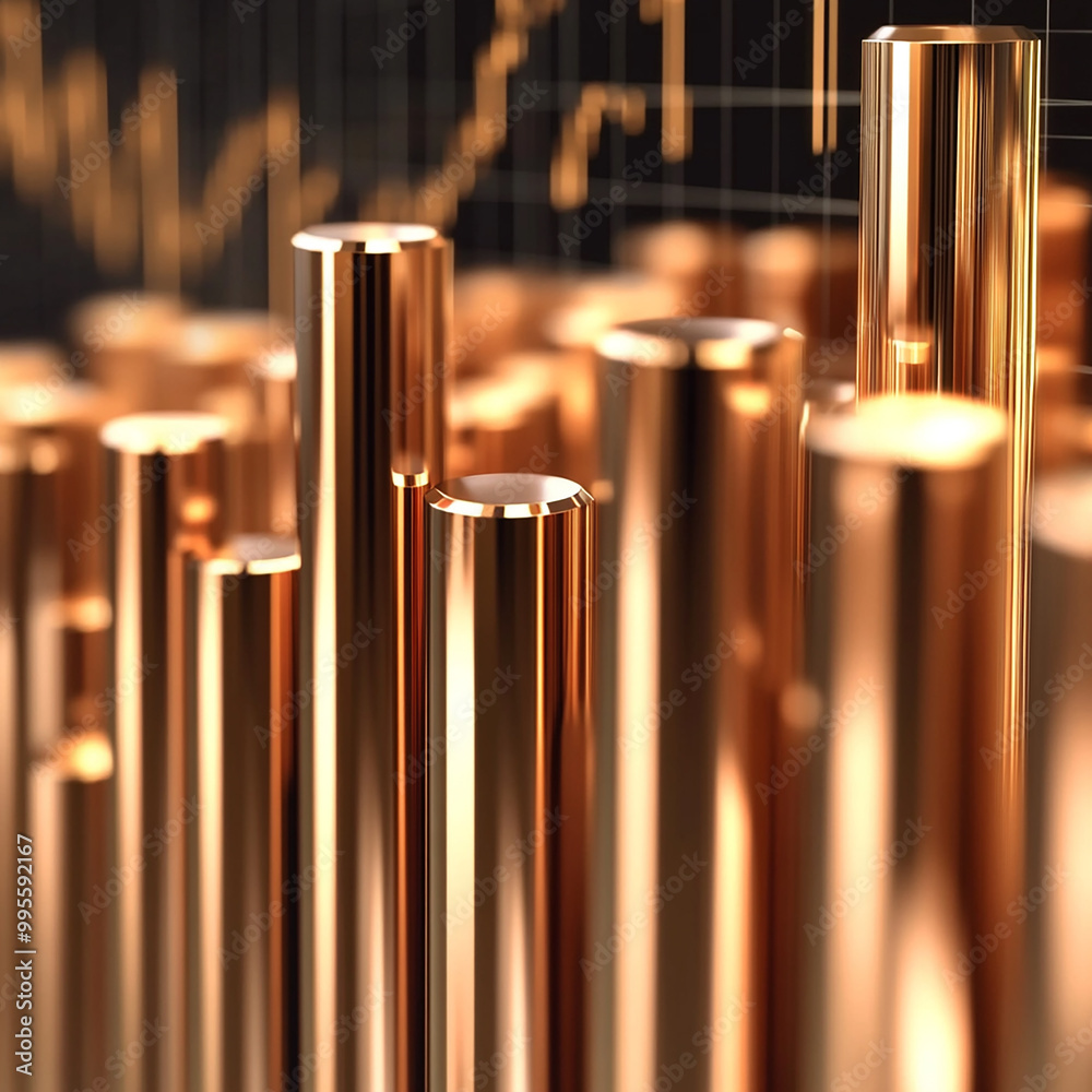 metallic cuprum cylinder finance chart showcasing strong stock market sales generated by AI metallic cuprum cylinder finance chart showcasing strong stock market sales generated by AI