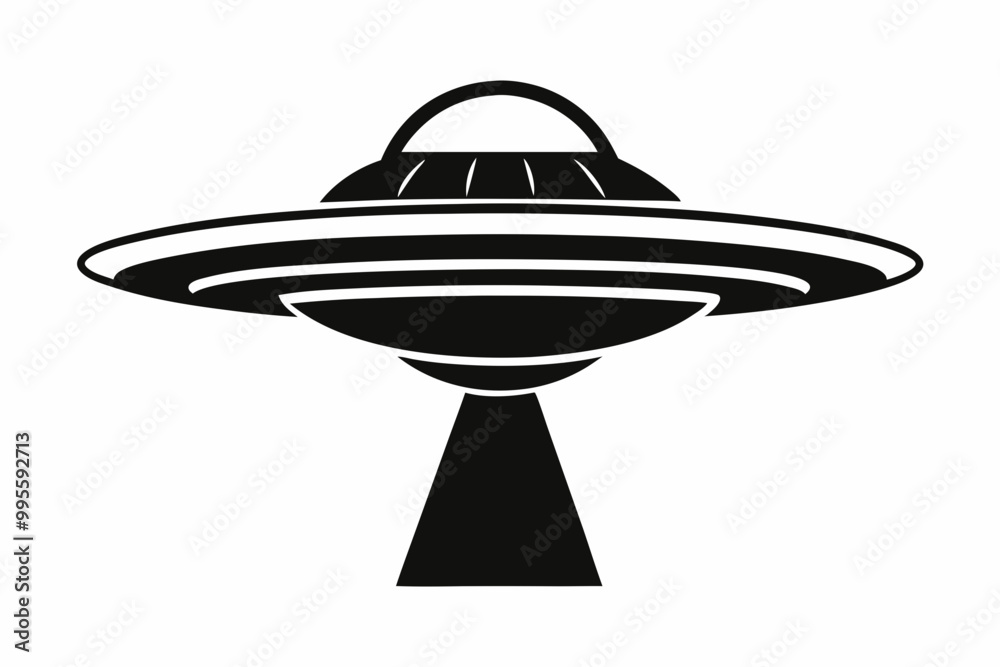 UFO Flying Saucer Silhouette Vector, Spaceship UFO icon UFO Flying Saucer Silhouette Vector, Spaceship UFO icon