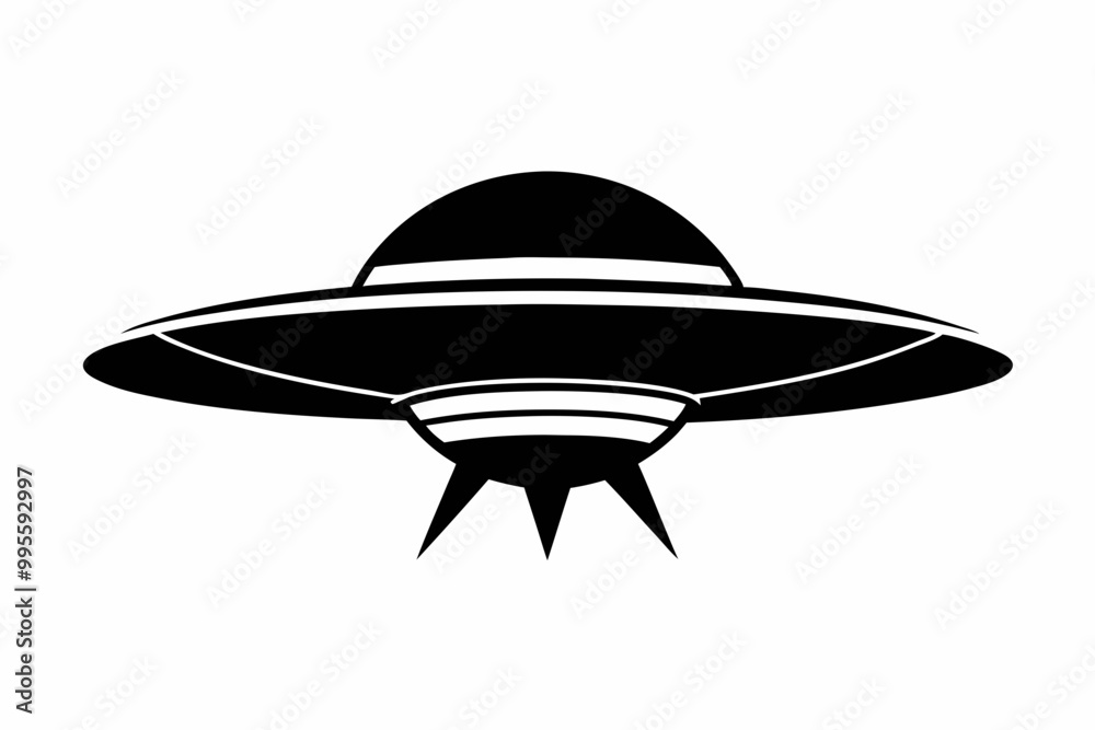 UFO Flying Saucer Silhouette Vector, Spaceship UFO icon UFO Flying Saucer Silhouette Vector, Spaceship UFO icon