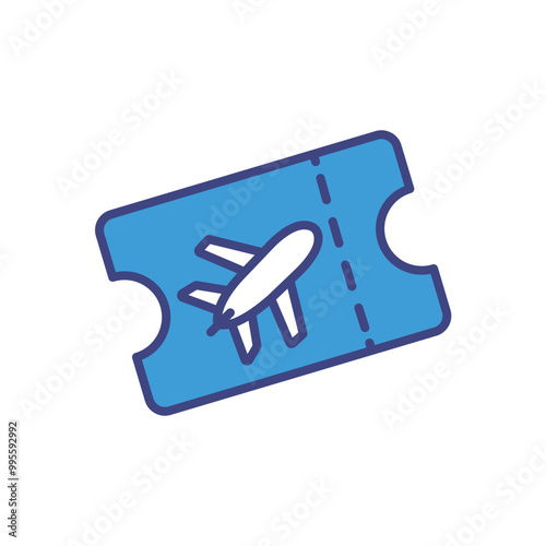 Airplane Ticket vector icon stoct illustration