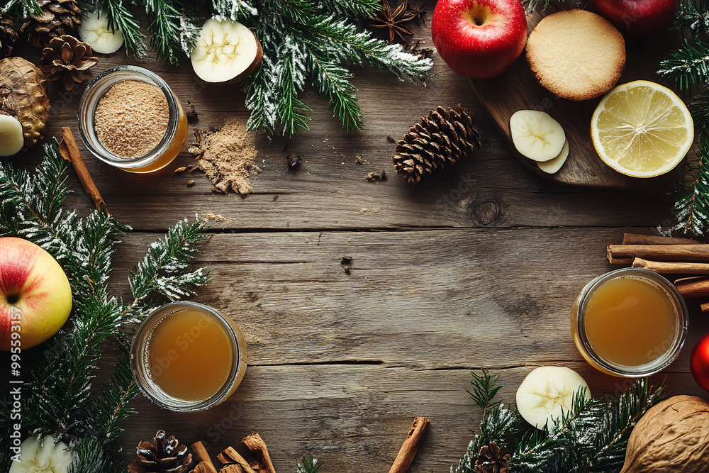 Fototapeta premium Crafting Homemade Cider for a Natural Rustic Christmas 