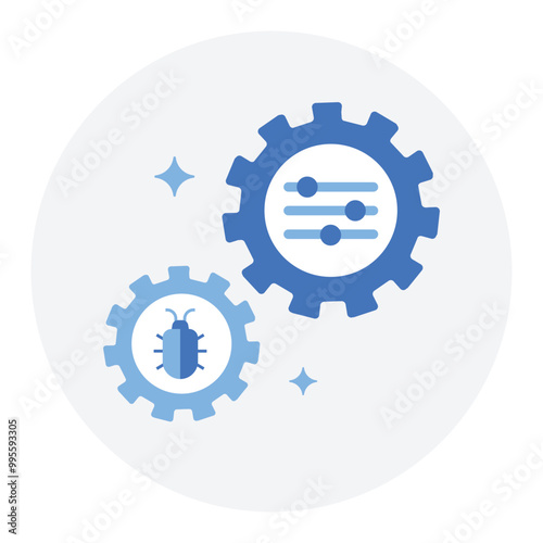 Workflow Debugging Icon. Representing Workflow Optimization. Error Detection. System Debugging. Task Flow Analysis. Vector Editable icon.