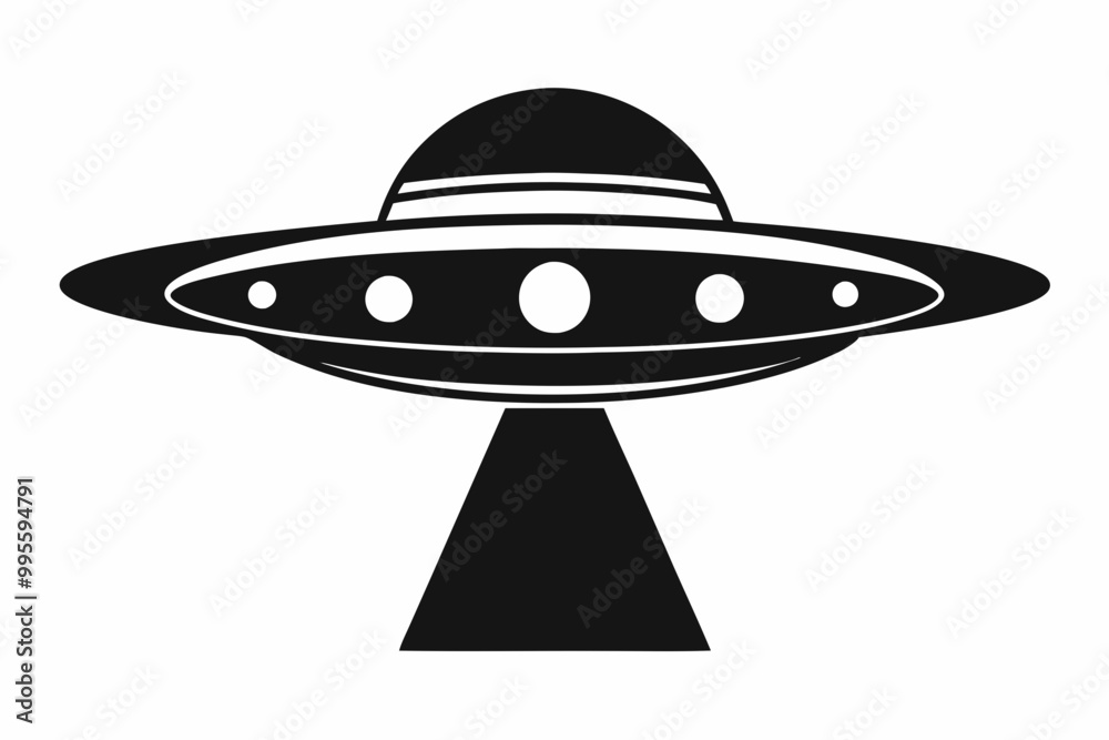 UFO Flying Saucer Silhouette Vector, Spaceship UFO icon UFO Flying Saucer Silhouette Vector, Spaceship UFO icon