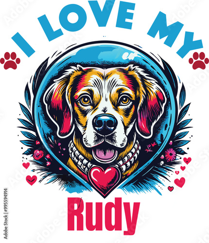 Rudy Is My Cute Cat, Cat name t-shirt Design