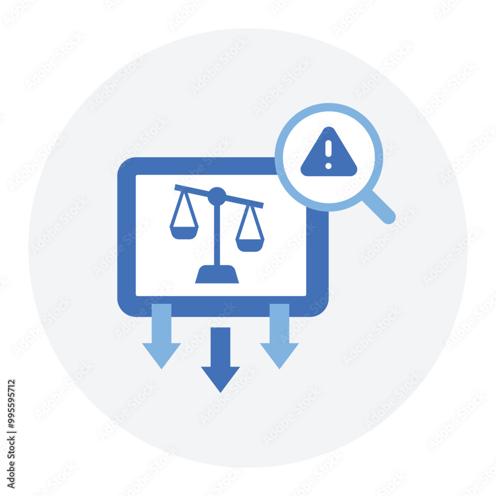 AI Bias Mitigation Icon. Representing AI Bias Reduction. System Fairness. Data Bias Adjustment. Model Bias Correction. Vector Editable icon. AI Bias Mitigation Icon. Representing AI Bias Reduction. System Fairness. Data Bias Adjustment. Model Bias Correction. Vector Editable icon.