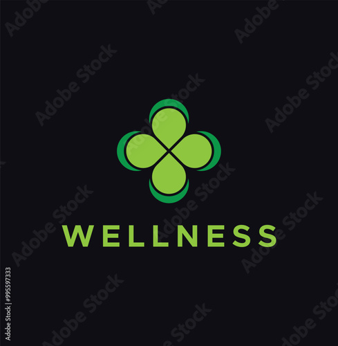 Wellness Logo Design with vector photo