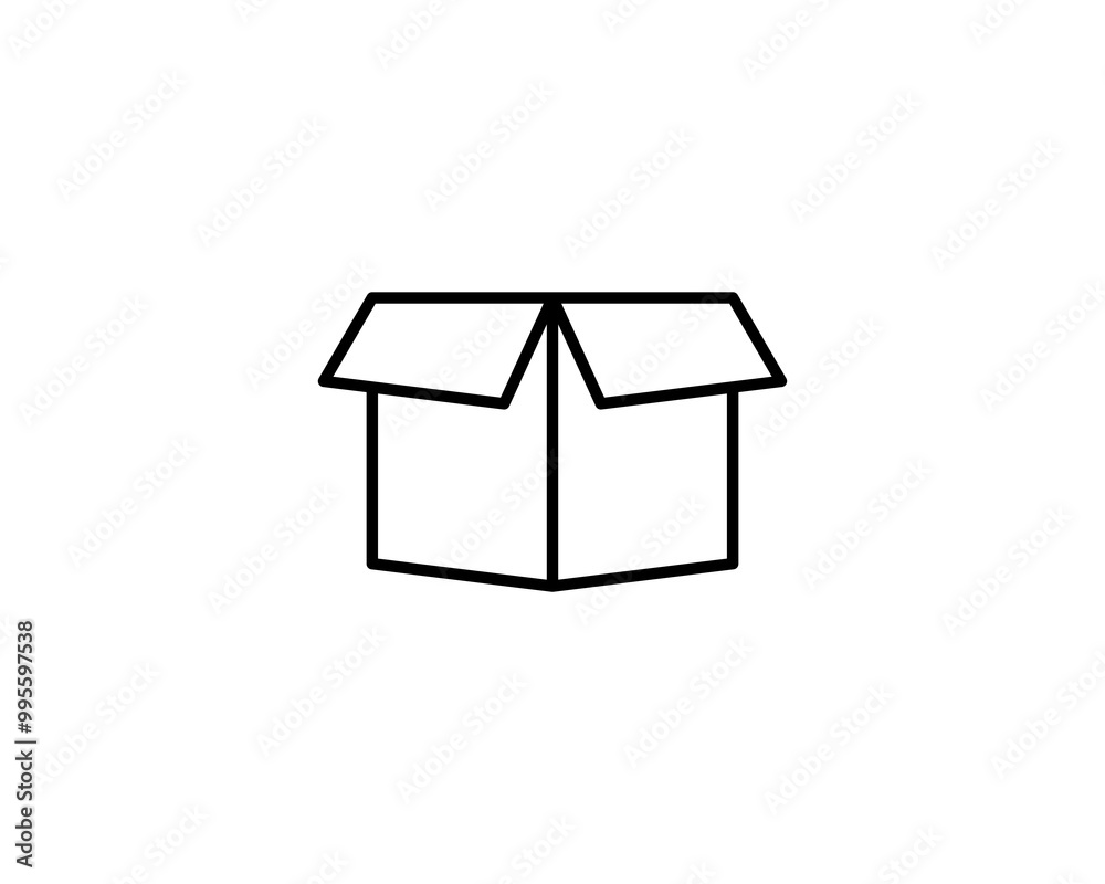 Delivery packaging vector icon. Cargo cardboard box icons. Carton package sign from line geometric shapes. Delivery packaging vector icon. Cargo cardboard box icons. Carton package sign from line geometric shapes.