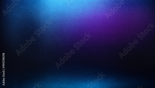 Blue, purple on black background, grain background, very dark background, blurred image with space for text