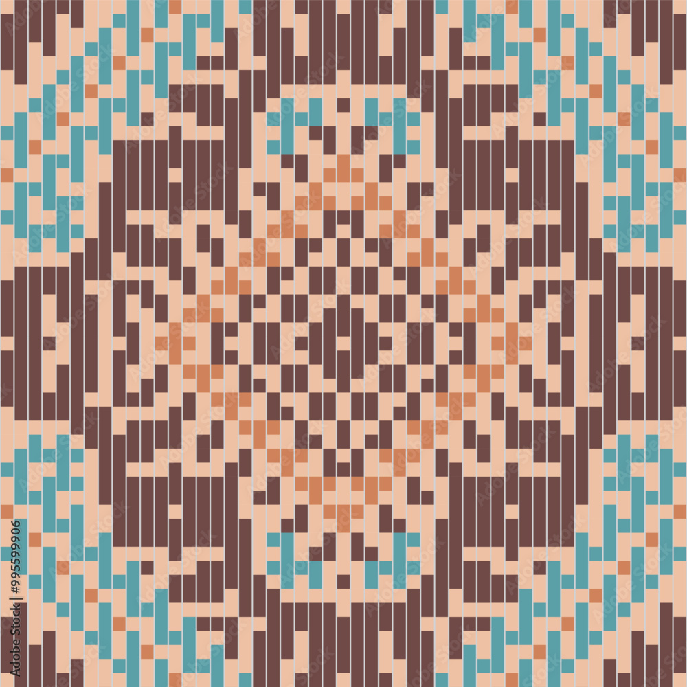 Fototapeta premium Ethnic Pattern Ndebele Traditional Attirefolk Embroidery, Aztec Geometric Ornament Print. Design for Carpet, Wallpaper, Clothing, Wrapping, Fabric