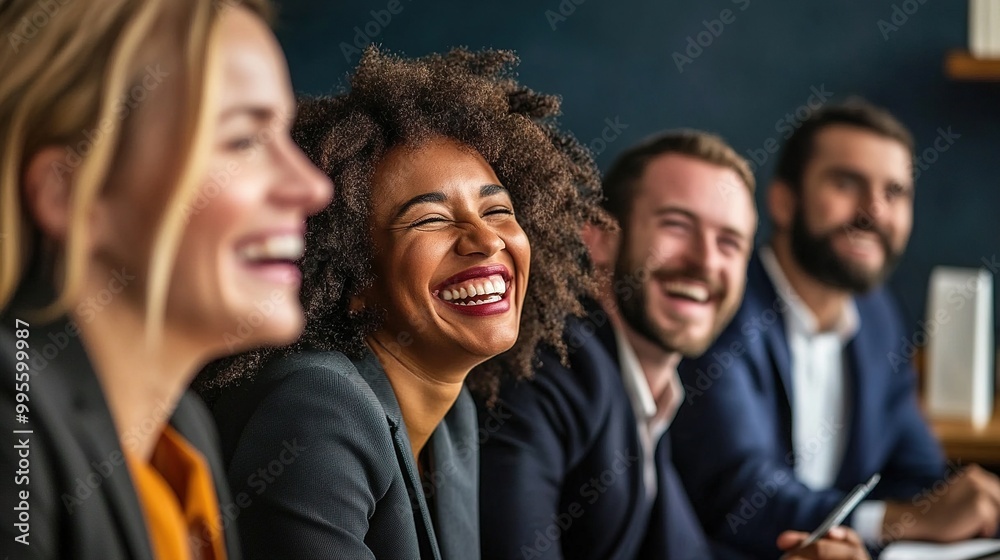 Joyful Team Meeting with Smiling Professionals Joyful Team Meeting with Smiling Professionals