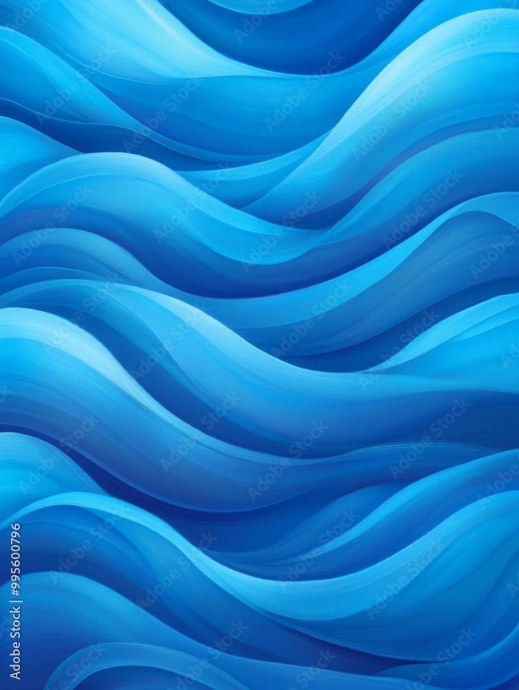 Intertwined flowing waves in blue tones