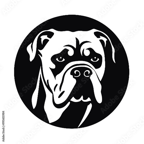 american pit bull terrier LOGO, american pit bull terrier Dog Face SVG, black and white american pit bull terrier vector