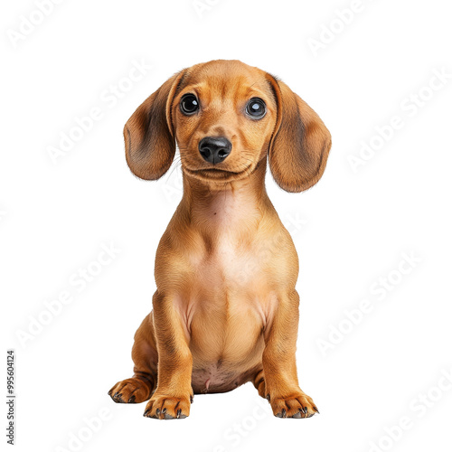 Cute Dachshund Puppy Sitting