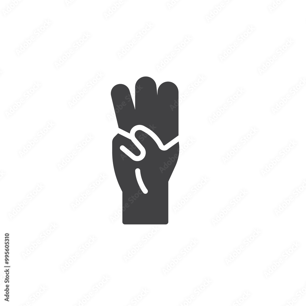 Hand showing counting fingers vector icon Hand showing counting fingers vector icon